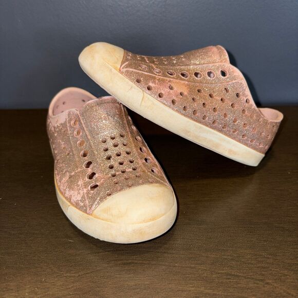 Native Shoes Jefferson Slip On Shoes Toddler Girls C 8 Pink Glitter - Picture 1 of 9